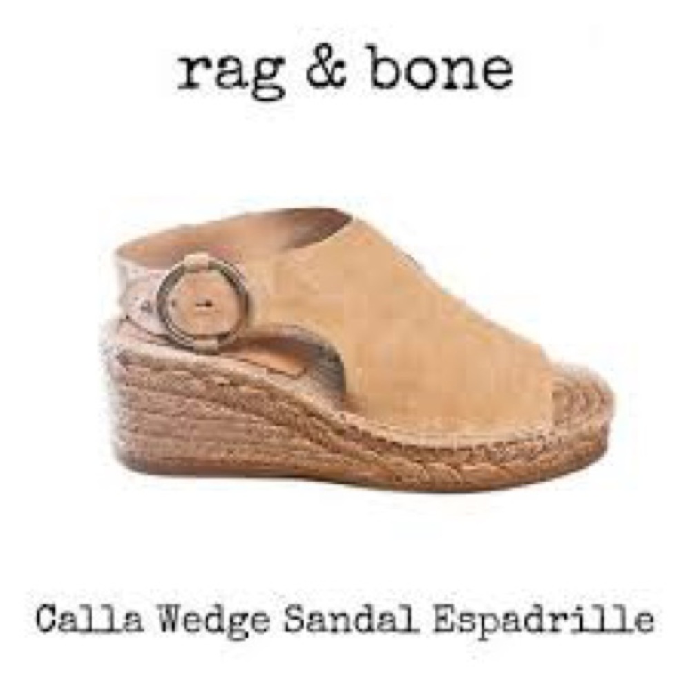 Rag & Bone Calla Suede Wedge Espadrille Sandal Size 39 US 9 - Picture 2 of 10